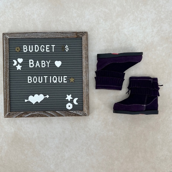 New See Kai Run Purple Fringe Boots - Picture 1 of 4